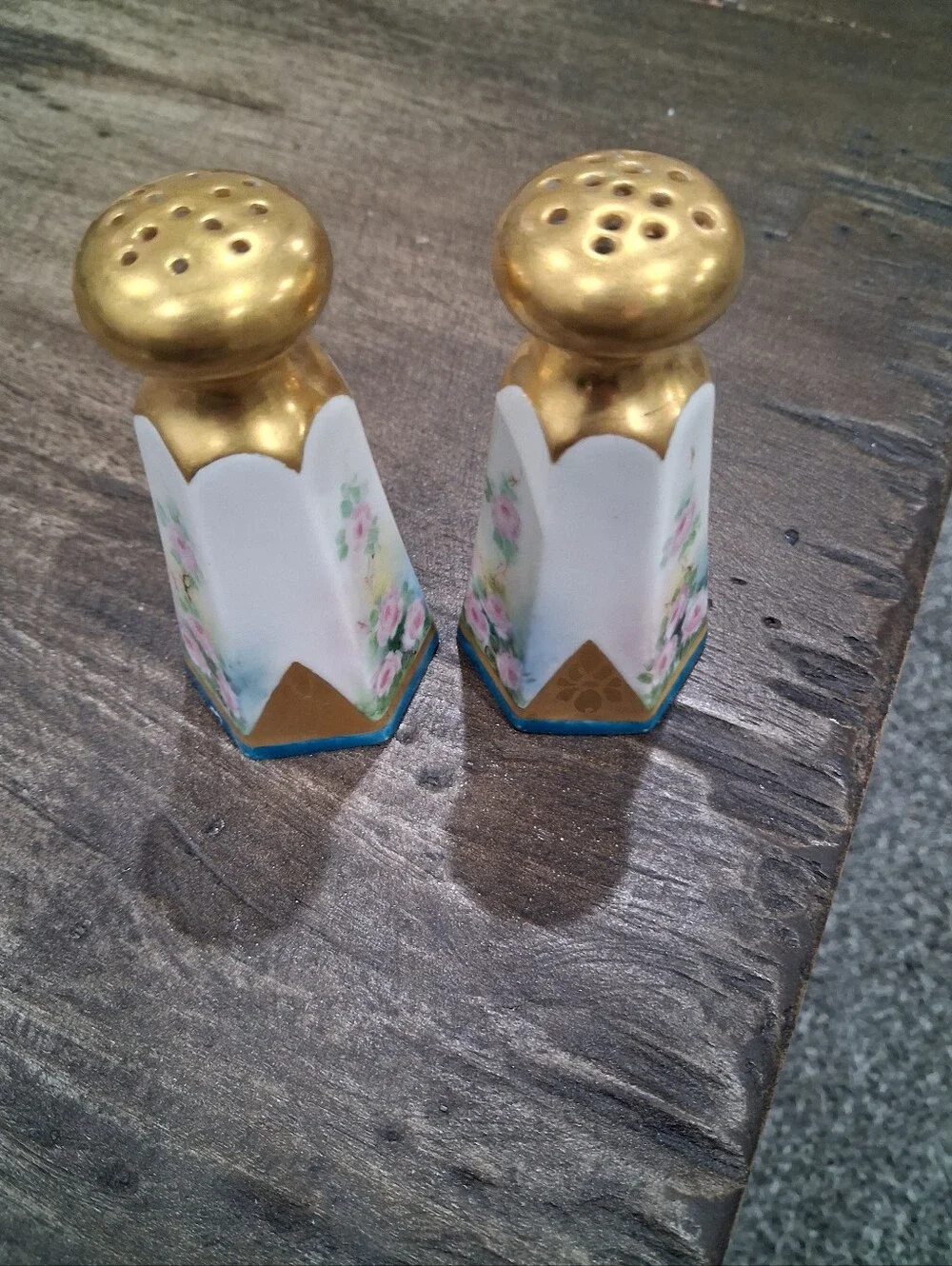 Set Of A. Brenneisen Vintage Hand Painted Salt & Pepper Shakers